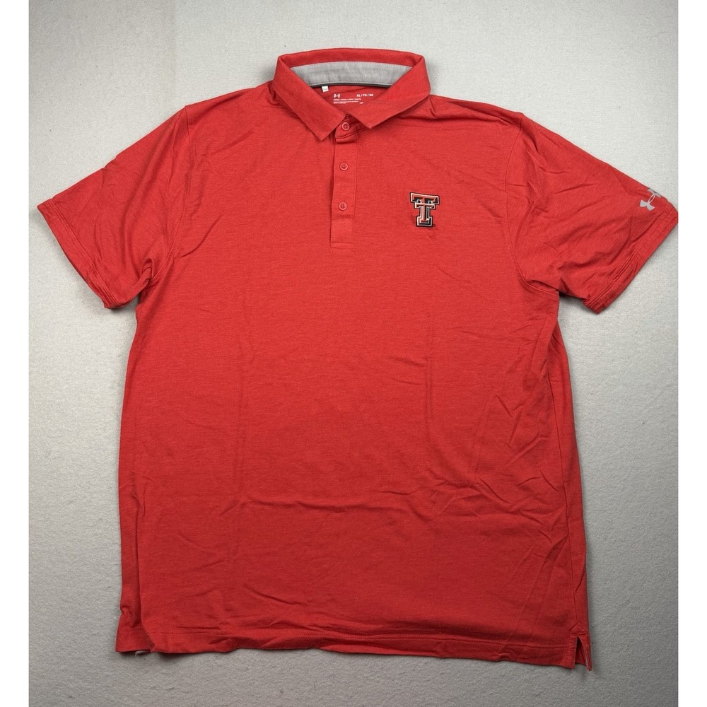 Texas Tech TT Red Raiders Under Armour Pullover Golf Polo Shirt Men's XL
